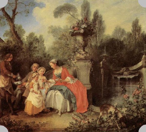LANCRET, Nicolas Lady and Gentleman with two Girls and a Servant Germany oil painting art